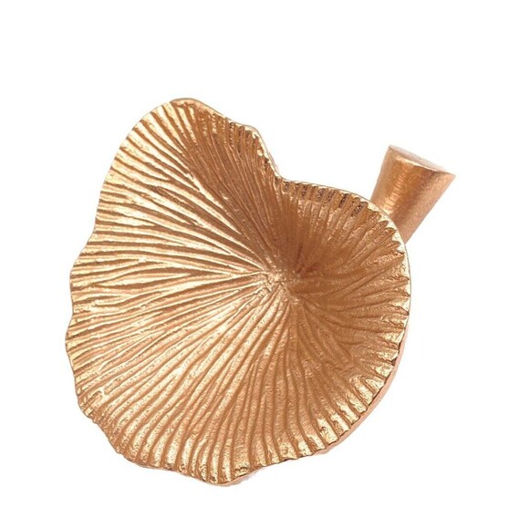Textured Cast Aluminum Mushroom with Stem Decor Rose Gold Decorative Figure - Picture 1 of 9